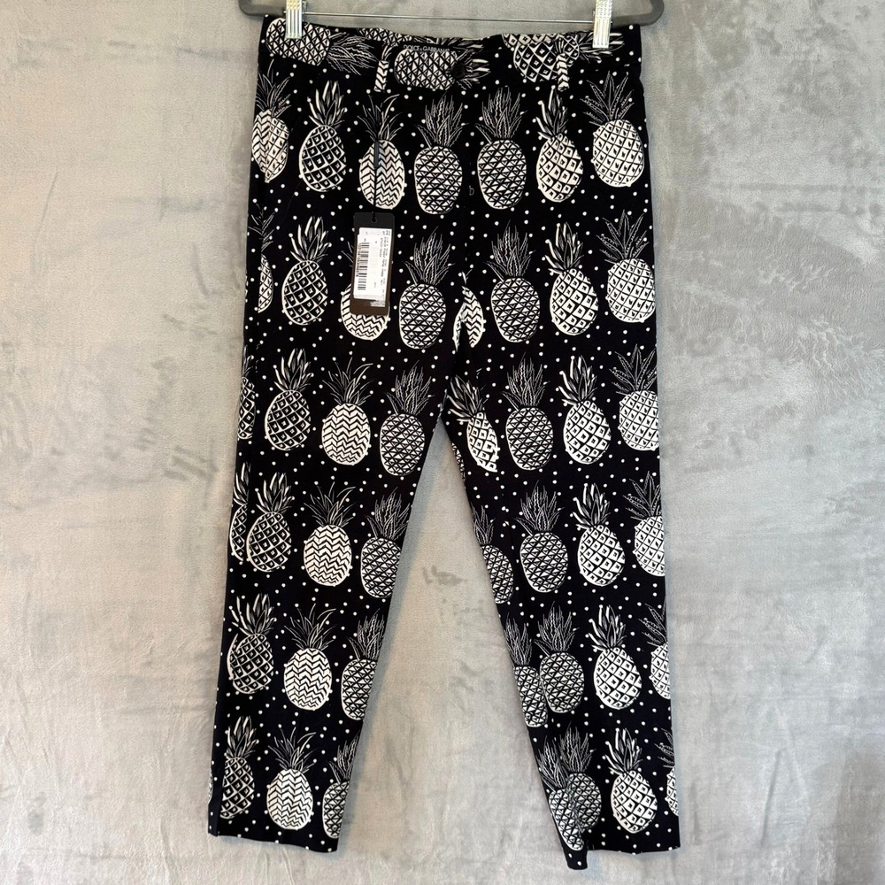 NWT Dolce & Gabbana Pineapple Polka Dot Print Pants IT 44 US 8 MSRP $650 FTAGNT